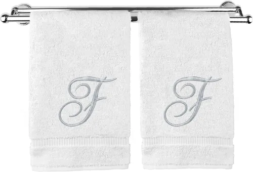 Vista 138 de Toalla de mano con monograma, regalo personalizado, 16 x 30 pulgadas, extra absorbente, 100% algodón turco, acabado de rizo suave, para baño, cocina