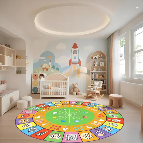 Vista 14 de Alfombra infantil ABC para sala de juegos, alfombra del alfabeto para dormitorio, educativa para aprender preescolar, alfombras para guardería