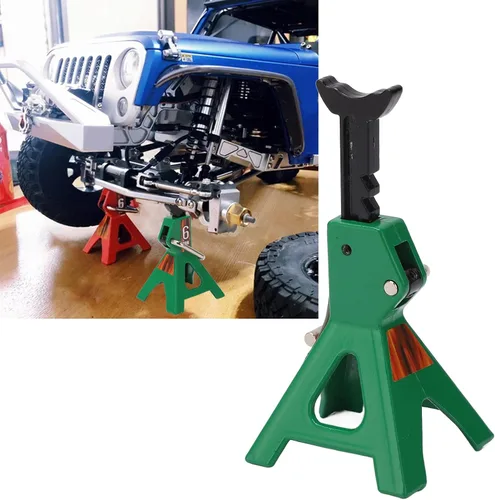 Vista 2 de Naroote Gato de elevación de vehículo RC, accesorio decorativo, material de acero universal, altura ajustable, mini soporte para RC Crawler 1/10