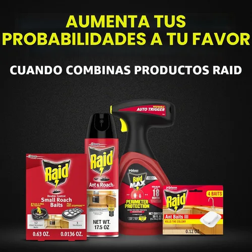 Vista 8 de Raid Cebos pequeños para cucarachas de doble control, además de tapones para huevos, resistentes a los niños, para uso en interiores, matan