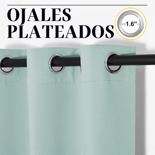 Vista 3 de NICETOWN Cortinas opacas de color azul aguamarina para dormitorio, 29