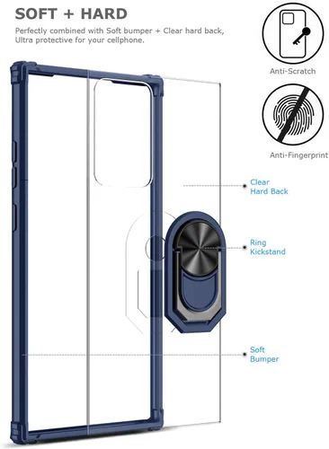 Vista 2 de Funda con función atril para Samsung Galaxy Note 20 Ultra, funda transparente de protección contra caídas para Galaxy Note 20 Ultra, carcasa delgada