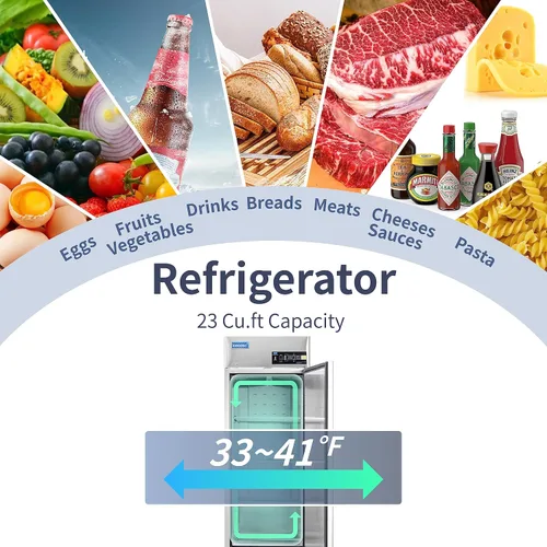 Vista 2 de ICECASA - Refrigerador comercial de 27 pulgadas de ancho con puerta sólida