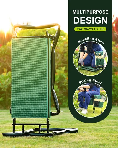 Vista 6 de Banco de Jardín KVR para Arrodillarse y Sentarse, Arrodillador y Asiento Plegable de Jardín Resistente, Ideas de Regalos de Jardinería para Mujeres