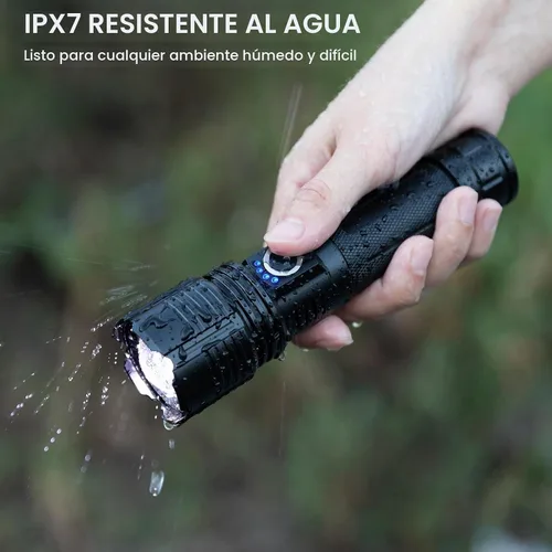 Vista 6 de BEFAMALI Paquete de 4 linternas recargables de alto lúmenes, luz de flash de 99000 lm, linternas LED brillantes ajustables con 5 modos y cable USB