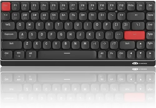 Vista 7 de Camiysn Teclado mecánico inalámbrico RGB Moon84 modo triple 2.4 GHz/BT/USB-C con cable de oficina teclado negro para computadora, computadora