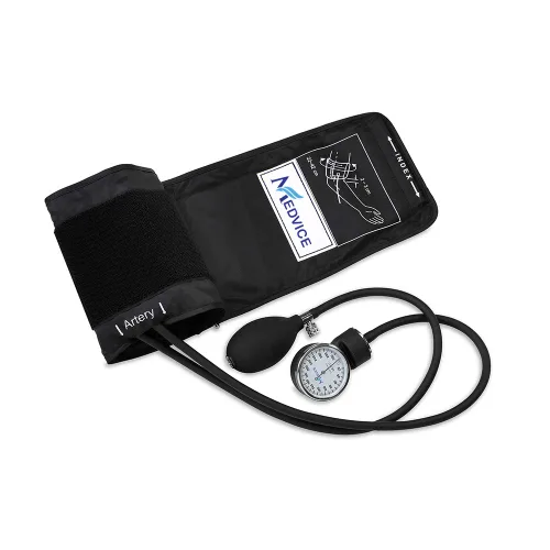 Vista 3 de MEDVICE - Manguito de presión arterial manual - Esfigmomanómetro aneroide de tamaño universal - Monitor de presión arterial para enfermeras - Mejor