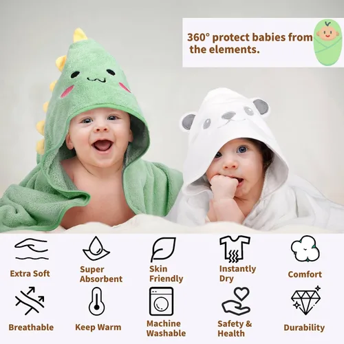 Vista 3 de Juego de 12 toallas de baño para bebés y niños pequeños