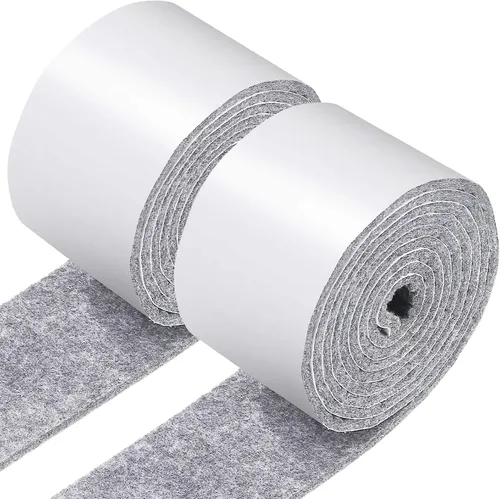 Vista 9 de Shappy Paquete de 2 tiras de fieltro con parte trasera adhesiva, rollo de cinta de fieltro, antideslizantes, autoadhesivas, cortables para muebles