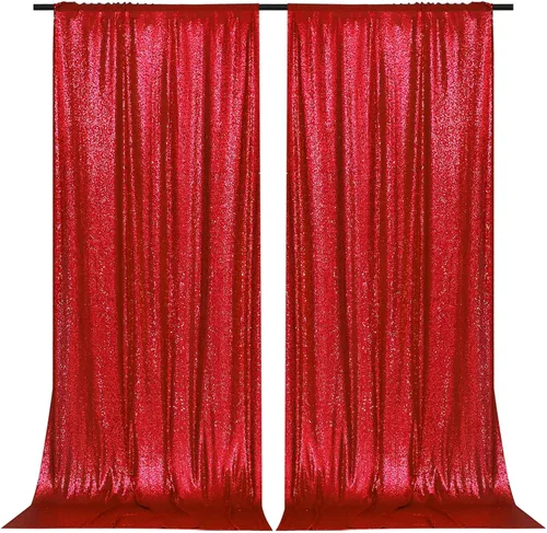Vista 49 de PartyDelight Cortinas de Fondo de Lentejuelas 2 Paneles Negro 5 Pies x 10 Pies Telón de Fondo para Fotografía Cortina de Boda Eventos Especiales