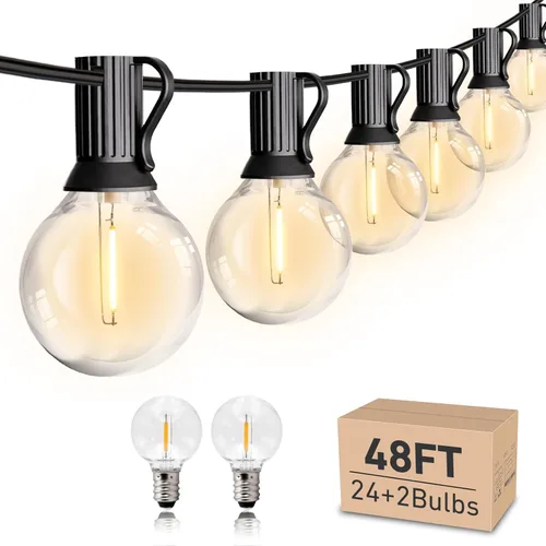 Vista 8 de HISTAR Cadena de luces LED para exteriores de 30 pies con control remoto