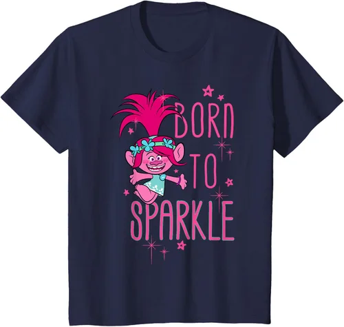Vista 84 de DreamWorks Trolls Camiseta Born to Sparkle Negro