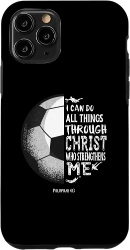 Vista 29 de Funda para iPhone 17 con versículo bíblico de fútbol Christian Sayings Philippians 4:13