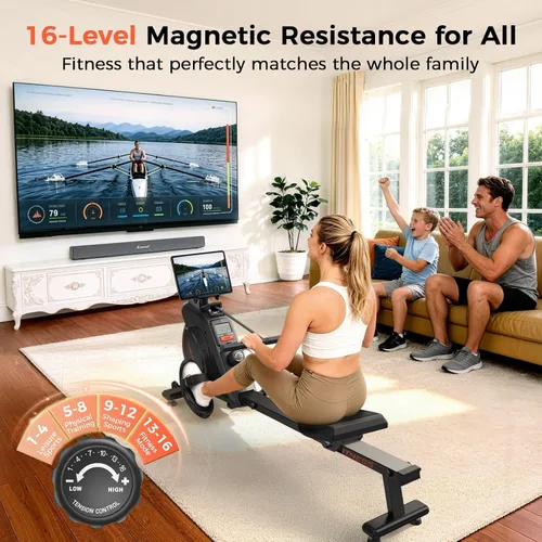 Vista 4 de YOSUDA Rowing Machine for Home, Magnetic Rower with 16-Level Resistance