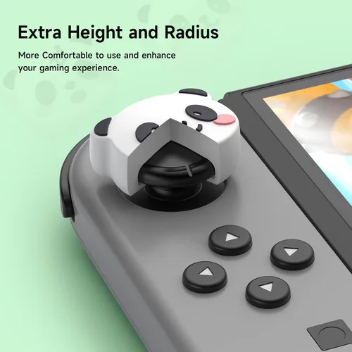Vista 2 de JINGDU Tapas de agarre de pulgar para Nintendo Switch Joy-Con, lindas fundas de silicona para joystick, accesorios compatibles con Nintendo