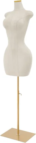Vista 10 de Forma de vestido de maniquí femenino ajustable con soporte, modelo de torso de cuerpo completo para exhibición y costura de ropa, altura 59-83
