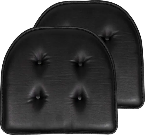 Vista 37 de Sweet Home Collection - Cojín de asiento de espuma viscoelástica y respaldo de caucho antideslizante con capitoné para silla, cojín en U, 17x16 Gris