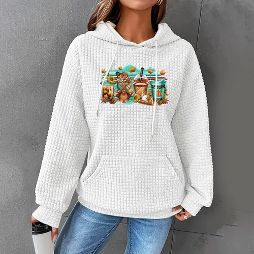 Vista 71 de SHAOBGE Sudaderas con capucha de gran tamaño para mujer, sudaderas con capucha para entrenamiento, suéteres casuales y cómodos trajes de moda