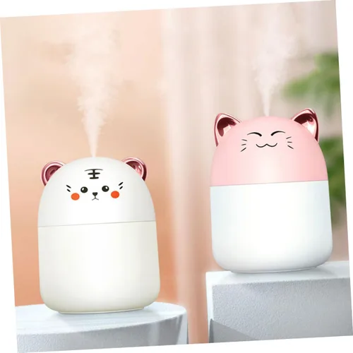 Vista 8 de Toyvian Mini humidificador de tigre de dibujos animados USB portátil de oficina con luz nocturna compacta silenciosa ultrasónica humectante de aire