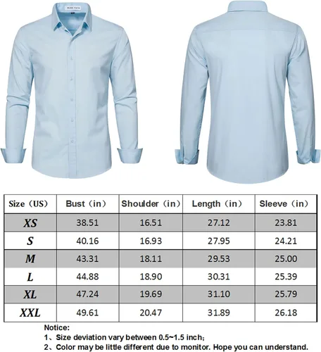 Vista 5 de MUSE FATH Camisa de vestir de color sólido para hombre camisa de manga larga casual de ajuste regular