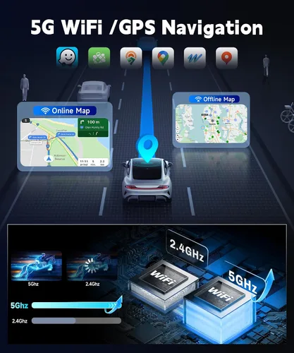 Vista 5 de Radio de Coche 8Core 4+64G para Ford F150 2009 2010 2011 2012 Carplay Inalámbrico Android Auto, Radio IPS de 9", Android/GPS WiFi/32EQ