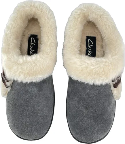 Vista 4 de Clarks JMH2047 - Pantuflas de piel sintética de felpa suave para mujer