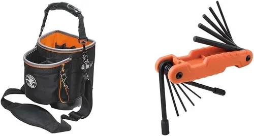 Vista 9 de Klein Tools 55419SP-14 Bolsa de herramientas con correa para el hombro tiene 14 bolsillos para almacenamiento de herramientas, puede adaptarse a
