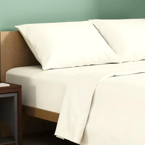 Vista 26 de TEXAS LINEN CO. Paquete de 2 juegos de sábanas de percal de algodón 100% orgánico, suaves, transpirables y refrescantes, con esquinas profundas