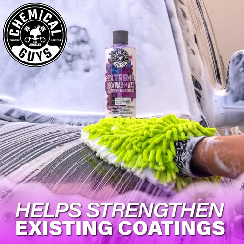 Vista 5 de Chemical Guys Honeydew Snow Foam (CWS_110_16) y Extreme Wash & Wax (CWS_207_16) Jabón de lavado de autos Paquete de 16 onzas (2) botellas de 16 onzas