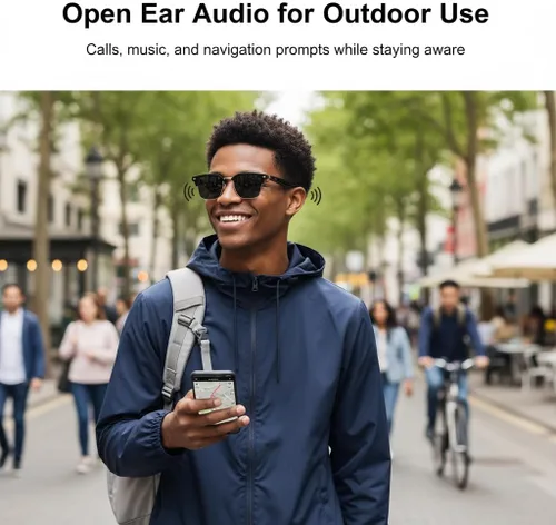 Vista 3 de Gafas de sol Bluetooth para mujeres y hombres, lentes de sol