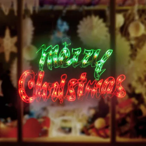 Vista 17 de Paquete de 2 luces de silueta de ventana de Navidad de 50 L, incluyendo: 1 estrella x 1 estrella de Belén