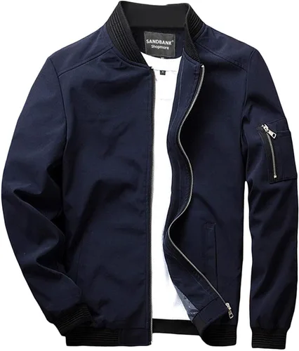 Vista 11 de Sandbank - Chaqueta ligera y entallada para hombre, estilo piloto militar, de tejido Softshell, bomber