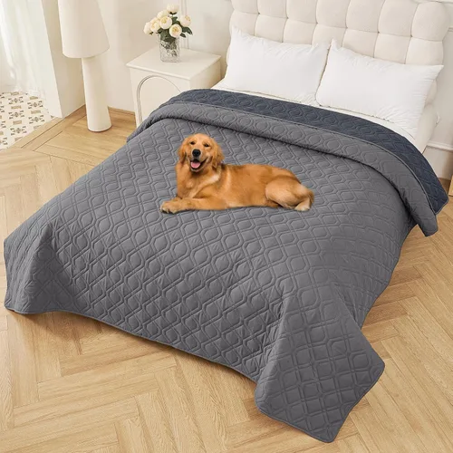 Vista 179 de Smiry Funda Impermeable para Cama de Perro Manta para Mascotas, Manta Suave y Lavable para Perros para Muebles Cama Sofá Sofá Reversible, a Cuadros