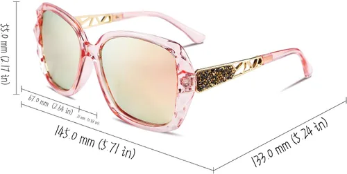Vista 81 de FEISEDY - gafas de sol polarizadas para mujer, marco compuesto brillante B2289