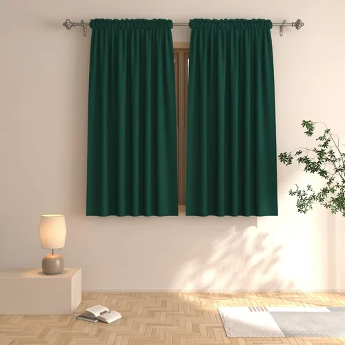 Vista 23 de UPOPO Cortinas beige de 45 pulgadas de largo para oscurecer la habitación, paneles de cortina para ventana, bolsillo para cortinero, cortinas