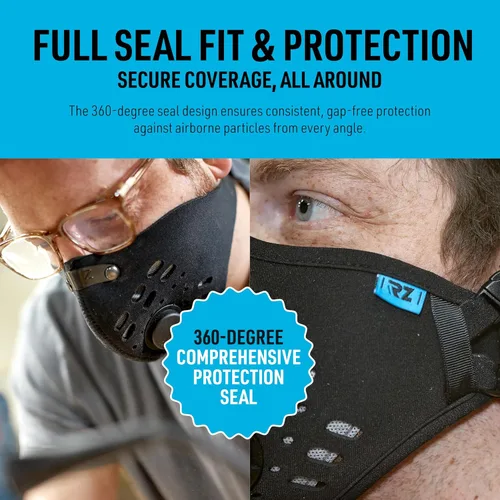 Vista 5 de RZ Mask - Filtros de repuesto estándar F1 (paquete de 3) Filtración de carbono activo al 99.8% con válvulas de descarga unidireccional, 3 tamaños