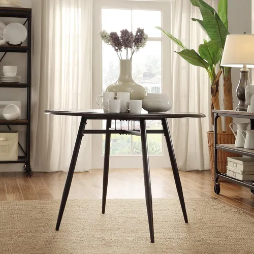 Vista 2 de Inspire Q Belita - Juego de comedor moderno de madera de dos tonos, 5 piezas, color negro y marrón