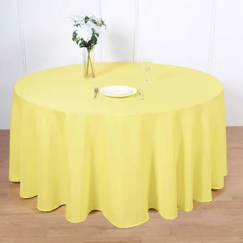 Vista 47 de Efavormart - Mantel redondo de poliéster de 108 pulgadas, 108 pulgadas, para bodas, fiestas, banquetes, restaurantes, color verde manzana