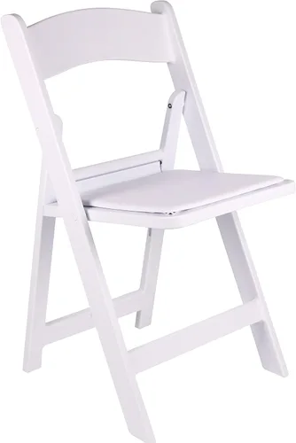 Vista 3 de BTEXPERT Silla plegable de resina con asiento acolchado de vinilo para interiores y exteriores, ligera, set para eventos en el hogar, fiestas