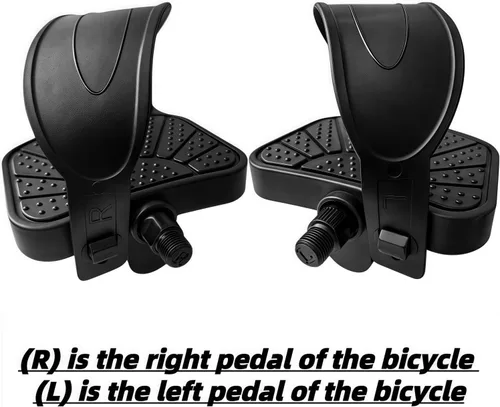 Vista 6 de YBEKI Pedales de bicicleta estática de grado profesional, eje de 9/16 pulgadas y 1/2 pulgadas, correas ajustables, se adapta a bicicletas