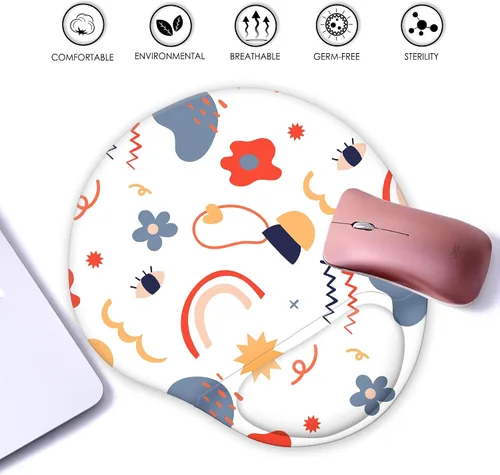 Vista 6 de Alfombrilla de mouse ergonómica con soporte de muñeca, bonitas almohadillas de mouse con reposamuñecas, cómoda alfombrilla de mouse para el hogar