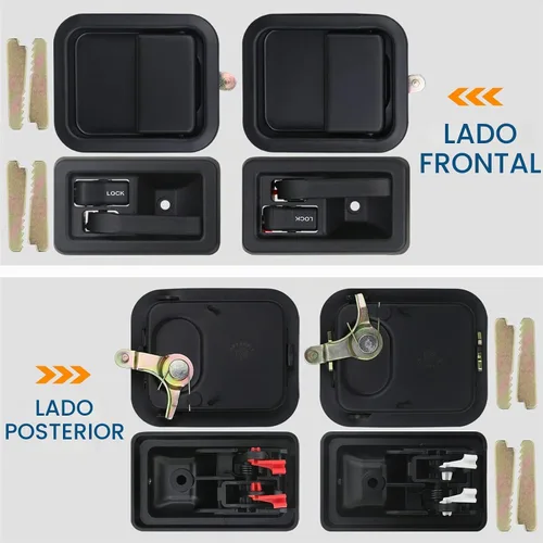 Vista 6 de APPERFiT Manijas de Puerta Exterior e Interior con Retenedores Compatibles con Jeep Wrangler YJ TJ 1991-2002 con Puertas Completas Reemplaza