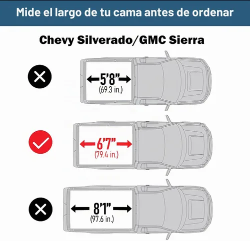 Vista 4 de Cubierta Rígida Tri-Fold para Caja de Camioneta Compatible con Chevy/GMC Silverado/Sierra 1500(2007-2026) 2500 3500 HD(2007-2019), Funciona
