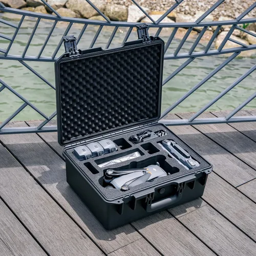 Vista 8 de Lykus Titan M400 - Funda rígida impermeable para DJI Mavic 4 Pro, DJI RC Pro 2/RC2, se adapta a hasta 6 baterías y accesorios en Fly More