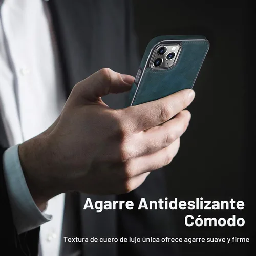 Vista 4 de LOHASIC Funda para iPhone 12 Pro Max, delgada de piel sintética de lujo, agarre antideslizante, resistente, a prueba de golpes, protección de cuerpo