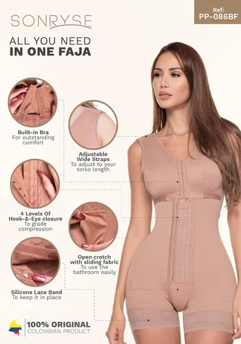 Vista 4 de Sonryse Fajas Colombianas Postparto Cesarea Csection Postpartum Girdle FUPA Control Shapewear