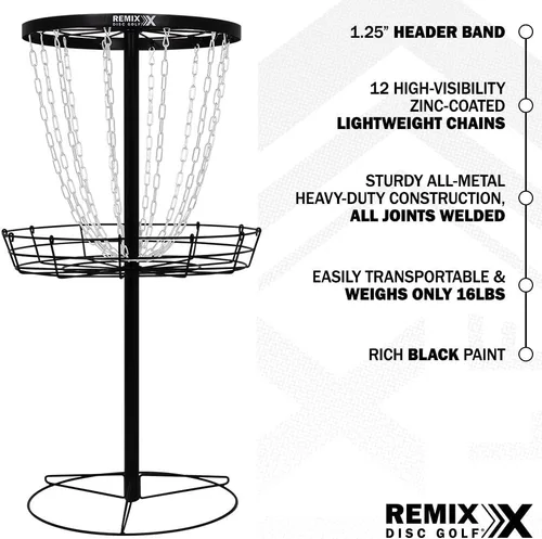 Vista 2 de Remix Deluxe Practice Basket for Disc Golf - Choose Your Color and