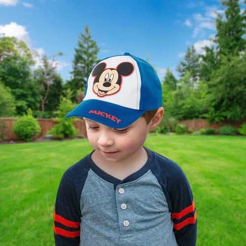Vista 4 de Disney Gorra de béisbol de Mickey Mouse para niños paquete de 2 unidades con correa de ala curvada de personajes 3D 2T-7