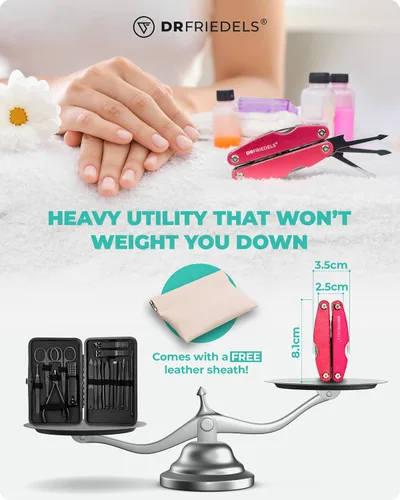 Vista 5 de Kit de manicura y pedicura – Juego de manicura profesional 9 en 1 para mujeres y hombres con recortador de cutículas, removedor de cutículas