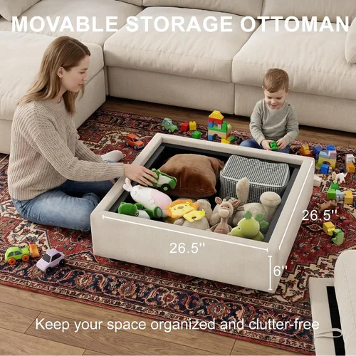Vista 11 de Sofá modular Cloud modular con almacenamiento, sofá nube profundo de gran tamaño, sofá beige para sala de estar, sofá en forma de L de 99 pulgadas